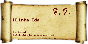 Hlinka Ida névjegykártya
